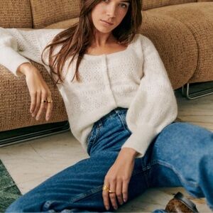 Sezane White Women's Sweater Cardigan